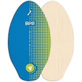 BPS New Zealand &lsquo;Shaka&rsquo; Skimboard with Colored EVA Grip Pads and High Gloss Clear Coat Wooden Skim Boards for Beach Adventures | Choose from 3 Sizes and Traction Pad Color