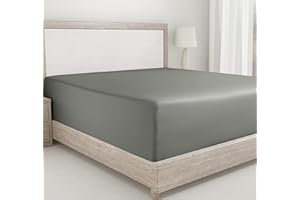 CALIFORNIA DESIGN DEN Soft Fitted Twin Sheet Cotton 100% Cotton 400 Thread Count, No Pop-Off Elastic, Deep Pocket Cooling Sheets, Durable Sateen Weave Sheet with Head & Foot Tags (Slate Gray)