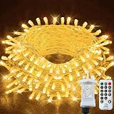 LITYBY Fairy Lights 50M 500LED Mains Powered 8 Modes Remote IP65 Warm White