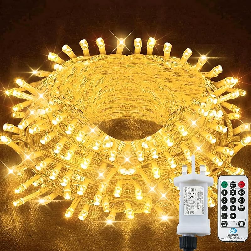 LITYBY Fairy Lights 50M 500LED Mains Powered 8 Modes Remote IP65 Warm White
