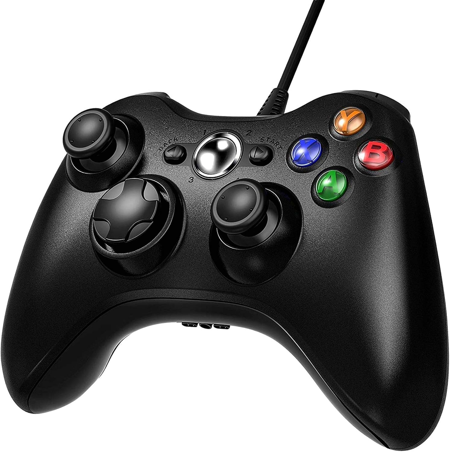 YCCSKY Xbox 360 Wired Controller, Wired Xbox 360 Game Controller USB Gamepad Joypad Joystick Controller with Dual-Vibration and Trigger Buttons for Xbox 360 Slim PC Windows 7/8/10 (Black): Computers & Accessories