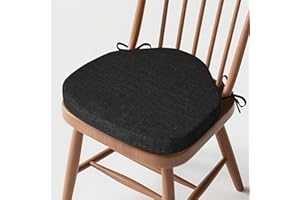 MineCozy Windsor Chair Cushions for Dining Chairs 1 Pack Non Slip Kitchen Seat Cushion with Ties and Washable Covers Indoor C