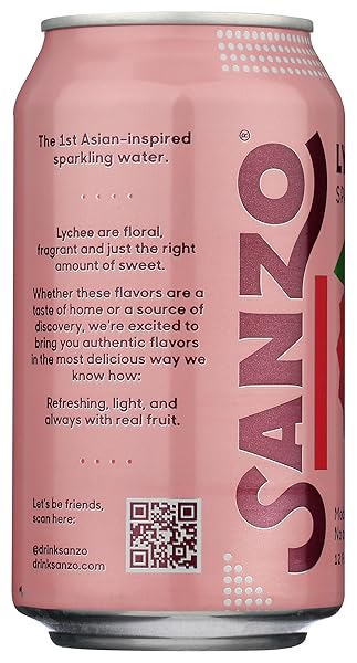 SANZO LYCHEE SPARKLING WATER, 12 FZ