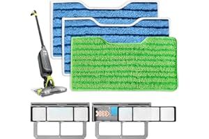 MyKEEPOW Reusable Vacmop Replacement Pads for Shark Vac Mop VM252 VM251 VM200 VC205 VM250 VM200 VM200C VM190 VM250 QM250 VM190 VM200P12 Vacuum Mop Refills Upgraded Design of Dirt Chamber, 1+1+3 Pack