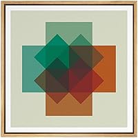 SIGNWIN Framed Canvas Wall Art Yellow, Orange, Brown and Green Color Blocks and Squares Geometric Shapes Illustrations Pop Art Modern Colorful for Living Room, Bedroom, Office - 16