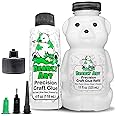 Bearly Art Precision Craft Glue -The Bundle - 4fl oz and 11fl oz Refill Bear - Tip Kit Included - Wrinkle Resistant - Flexibl