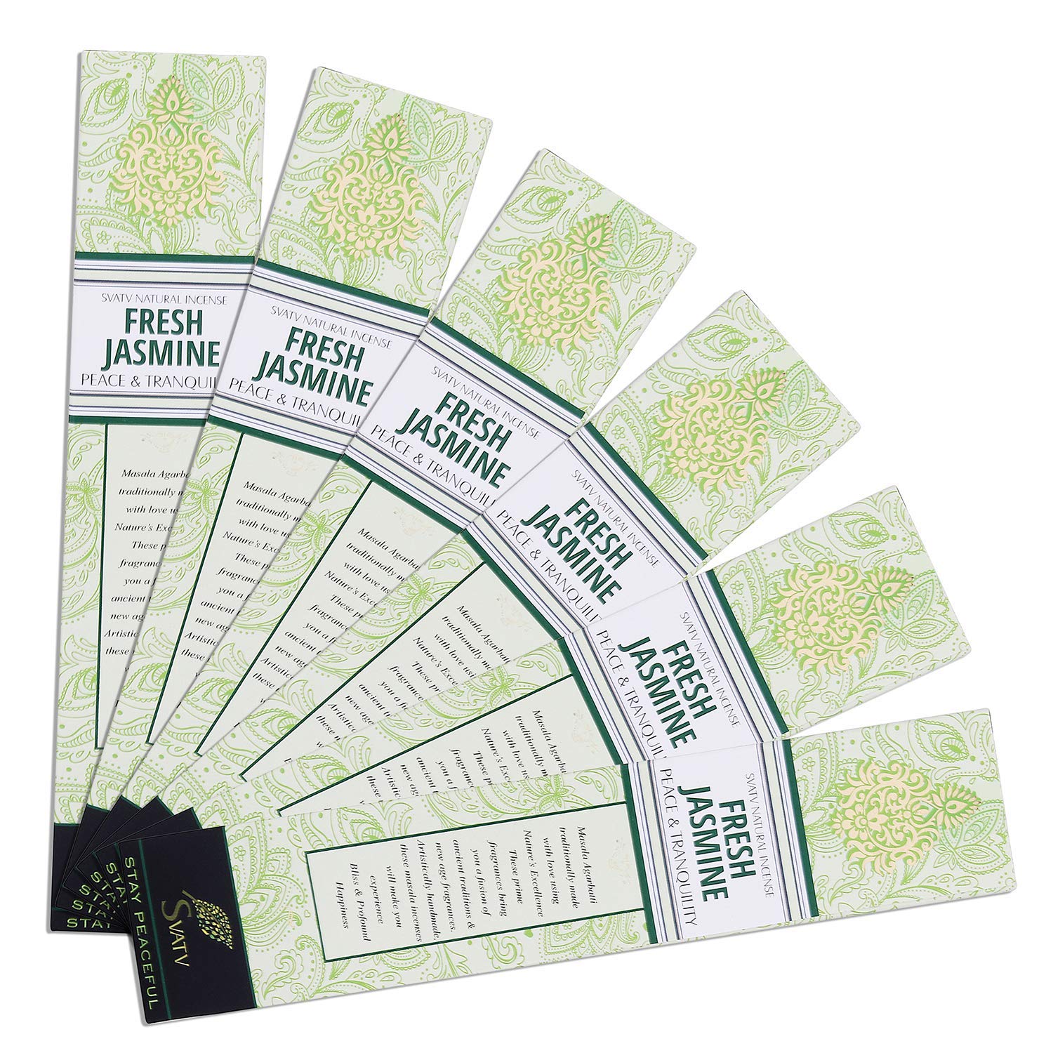 SVATV Ancient Jasmine Incense Stick with Pack of 6 Incense for Meditation, Yoga, Spiritual, Aromatherapy Energy Cleansing & Calm Down The Mind - 15g x 06 incense | 90g | 1.05oz