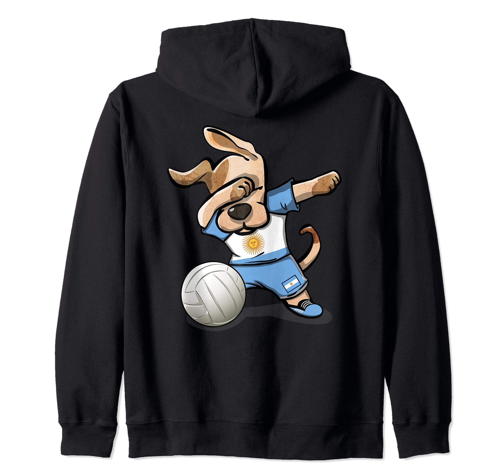 Dab Dog Proud Argentina Volleyball Lovers Argentinian Flag Zip Hoodie