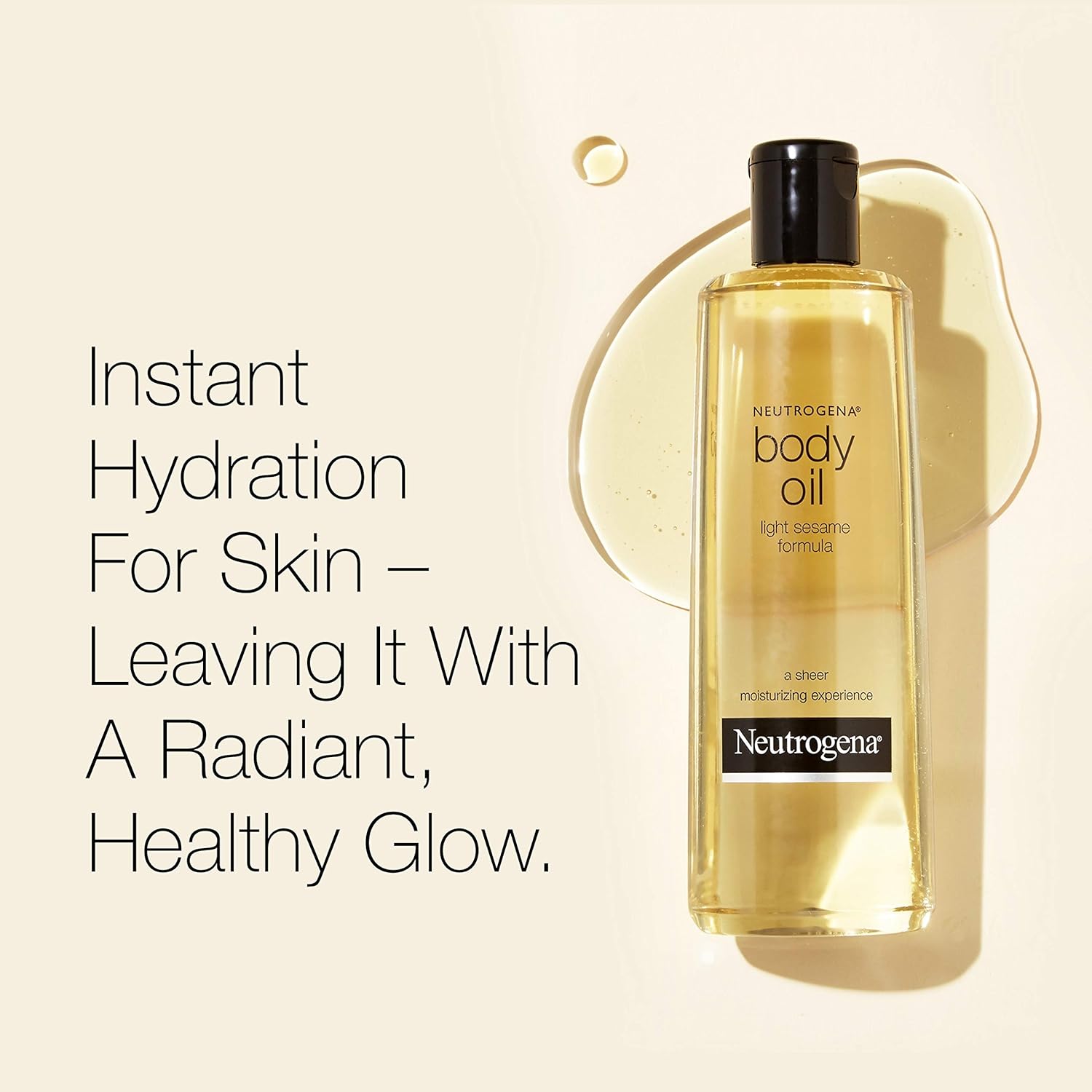 Neutrogena Lightweight Body Oil for Dry Skin, Sheer Moisturizer in Light Sesame Formula, 8.5 fl. oz : Beauty