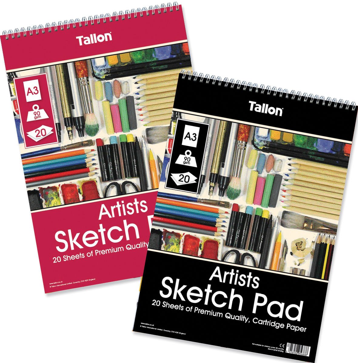 Artist Sketch Pad, 20 Sheet A3, Pack of 6