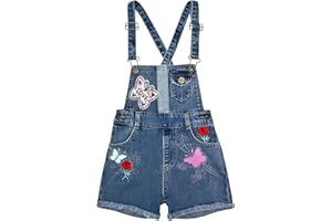 Peacolate 5-10T Little&Big Girls Adjustable Straps Short Overalls Jeans Outfits
