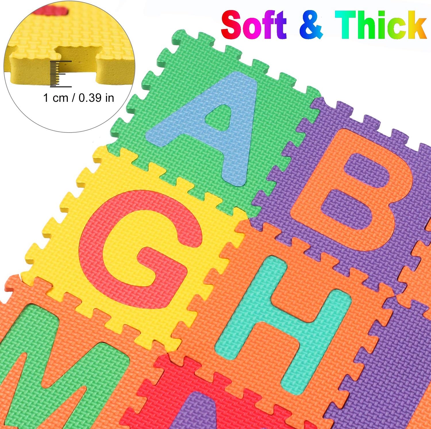 StillCool Baby Foam Play Mat (36-Piece Set) 5.9x5.9 Inches Interlocking Kid's Floor Puzzle Colorful EVA Tiles: Toys & Games