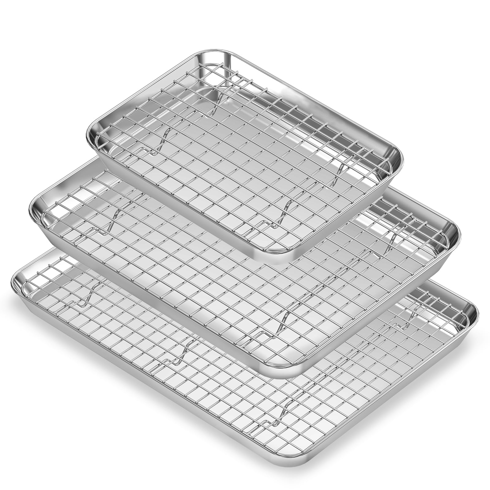 Mua Baking Sheet with Wire Rack Set (3 Baking Pans + 3 Cooling Racks), Fire More Stainless Steel