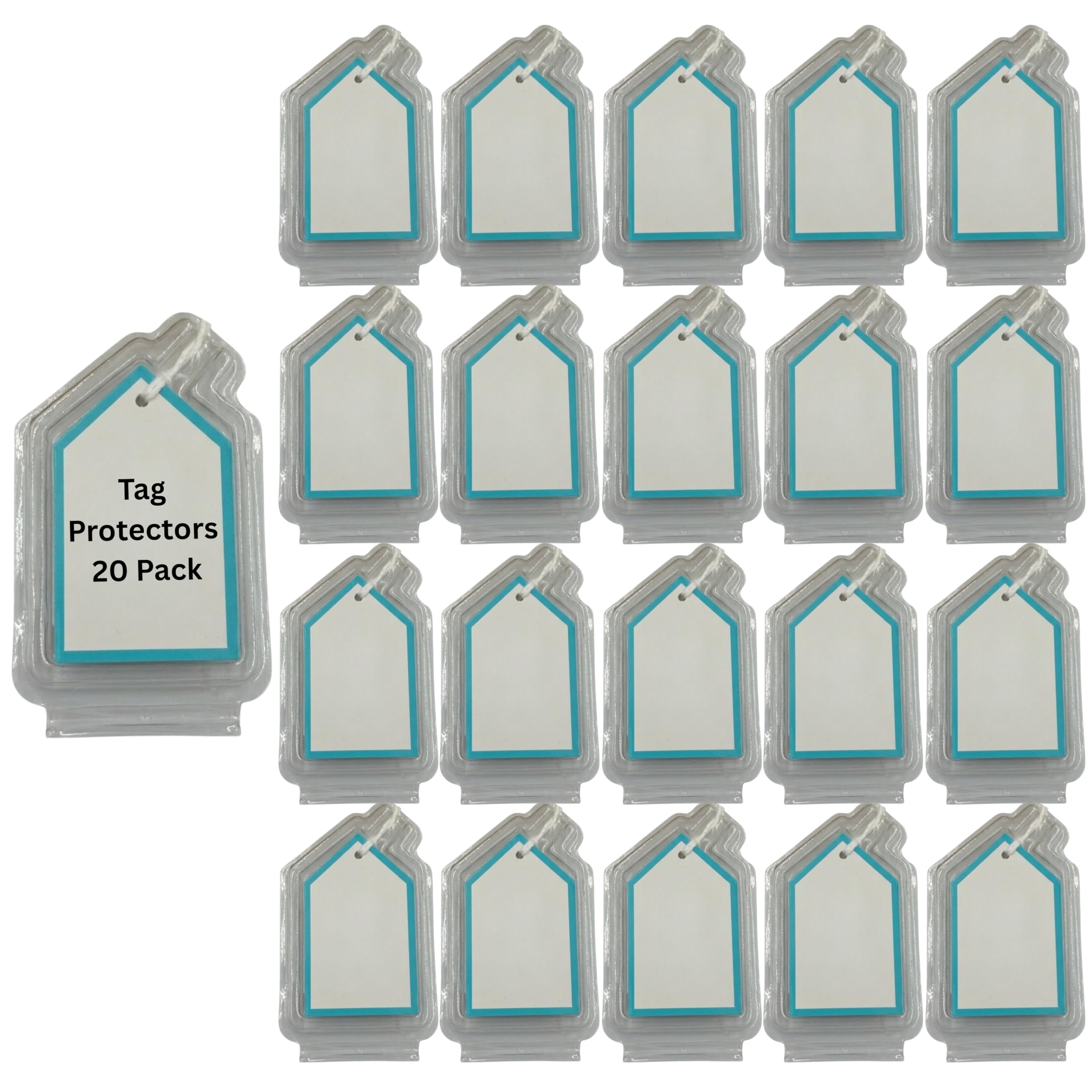 Tag Protectors for Jellycat, Hinged Hard Plastic Shell Cover, 20-Pack, Jelly Cat Tag Protector