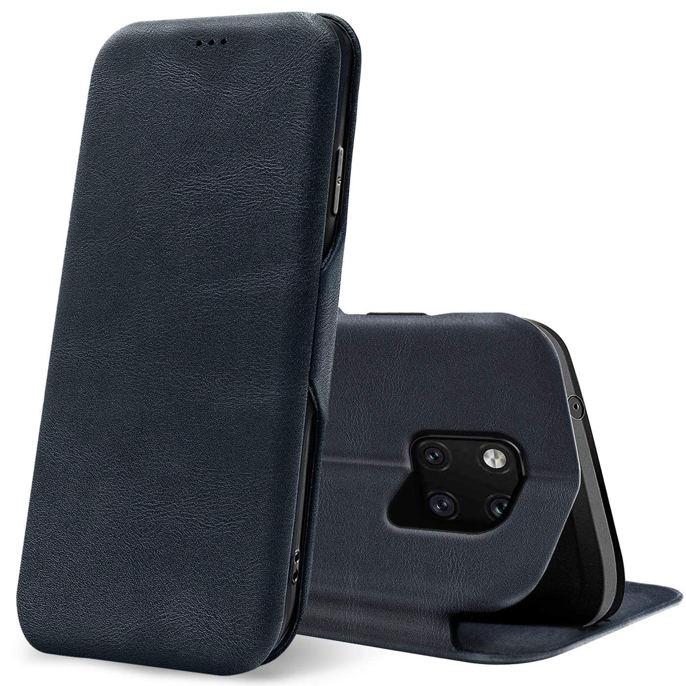 Verco Book Style for Huawei Mate 20 Pro Case, Premium Magnetic Flip Cover for Huawei Mate 20 Pro Wallet Case with Card Slot, Blue