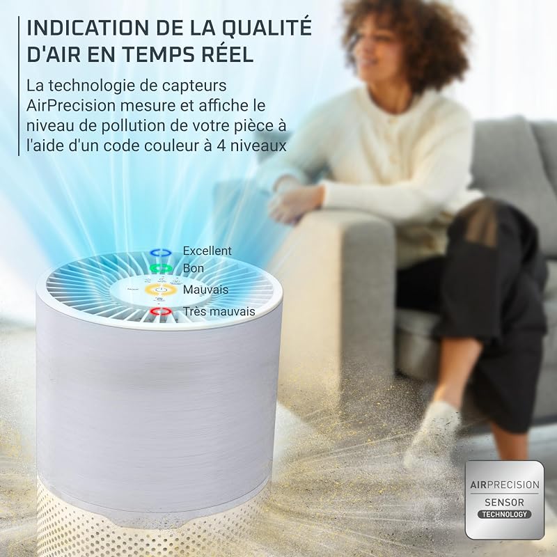 Pure Air Compact, Purificateur d'air intérieur, Purification de l'air très efficace, Rapide, Confort accru, PU2220F0, Gris/Blanc
