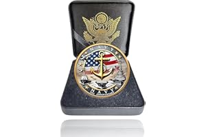 DRDSNLVSI Navy 250th Anniversary Coin – USMC 250th Commemorative Double-Sided Marine Corps Challenge Coin with Metal Gift Box – Navy Challenge Coin for Veterans, Marines, Patriots – 1.57" Display