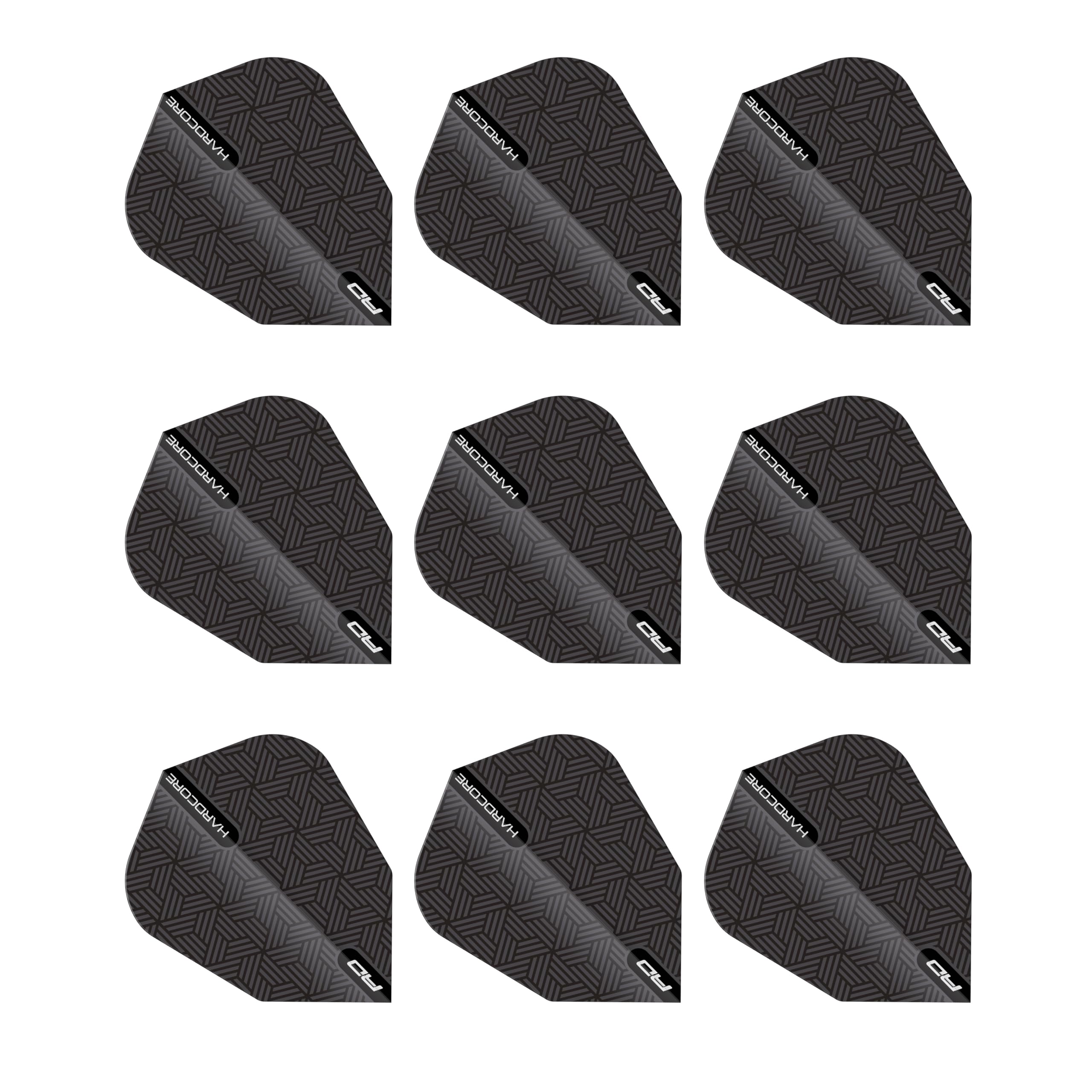 RED DRAGON V-Standard Black Dart Flights- 3 Sets Per Pack (9 Dart Flights in total)