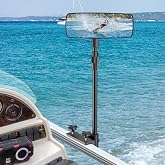 Boat Mirror, Upgrade Pontoon Boat Rear View Mirror for Pontoon Boat | Marine Rear View Mirror for Ski Boats Featuring Telescopic Pole With Heavy Duty Clamp Bracket Plus Wide-Angle Adjustable View
