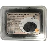 Premium Grade 1 Black Tobiko Flying Fish Roe &ndash; Wild-Caught in Taiwan, Hand-Packed, Crisp Pop Texture for Sushi, Nigiri, Sashimi &amp; Gourmet Garnishes - 1.1 lbs (500g)