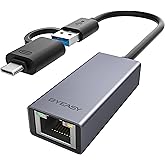 BYEASY USB to Ethernet Adapter, USB C to Ethernet RJ45 Adapter, Gigabit LAN Network Adapter Supporting 10/100/1000 Mbps for M