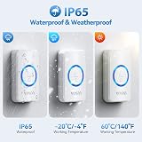 VOXON Wireless Doorbell with 2 Receivers IP65 Waterproof 1300ft Range view 2