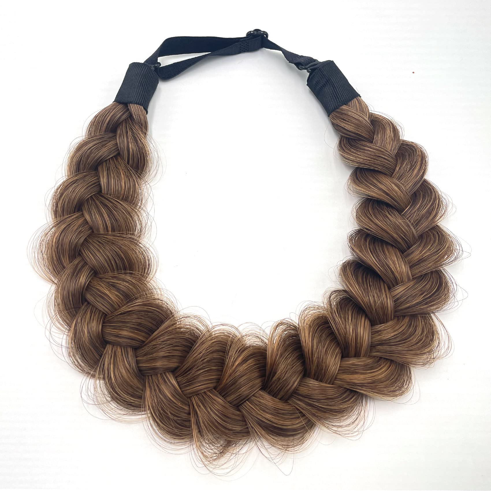 TOECWEGR Extensions Headband Hair Band Braided Classic Chunky Wide Plaited Wedding Fluffy Braids Wig Women Girl Beauty Accessory (Honey King) — image 1