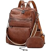 AGLOD Leather Backpack Purse for Women Designer Ladies Shoulder Bag Fashion Faux Work Travel Handbags