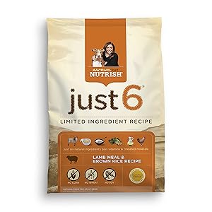 Rachael Ray Nutrish Just 6 Natural Dry Dog Food, Lamb Meal & Brown Rice Recipe