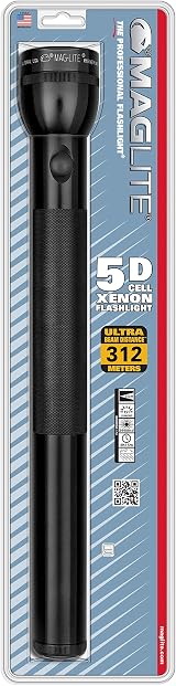 Maglite 5D Cell Flashlight Black S5D016 Krypton Bulb Weatherproof 312m Beam view 4
