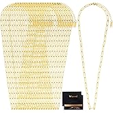 Wurosi 20 Pack 18Inch 18K Gold Plated Paperclip Charm Necklace Chains for Jewelry Making Adjustable 4mmx12mm Stainless Steel Necklace Chain with 2 Inch Extension Chain for Women