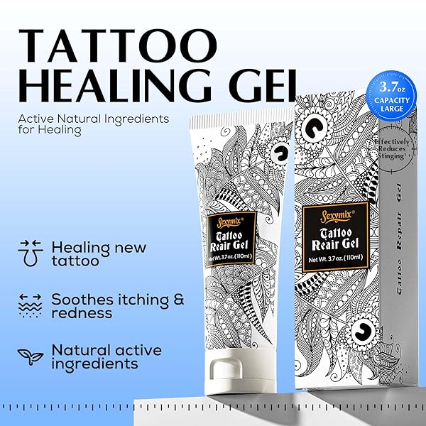 TATTOO AFTERCARE SOOTHING GEL, MOISTURIZER FOR FRESH TATTOO COOLING RELIEF SOOTHING TATTOO CARE WITH ALOE ALMOND REDUCE IRRITATION TATTOO HEALING CREAM