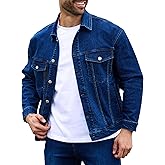 Bindefon Denim Jackets for Men Trucker Jean Jacket Unlined Coats Spring Fall Outfits