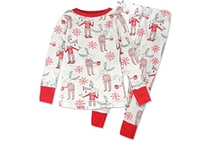 HonestBaby Holiday 2-Piece Pajamas Sleepwear PJs 100% Organic Cotton for Baby, Toddler, Kids