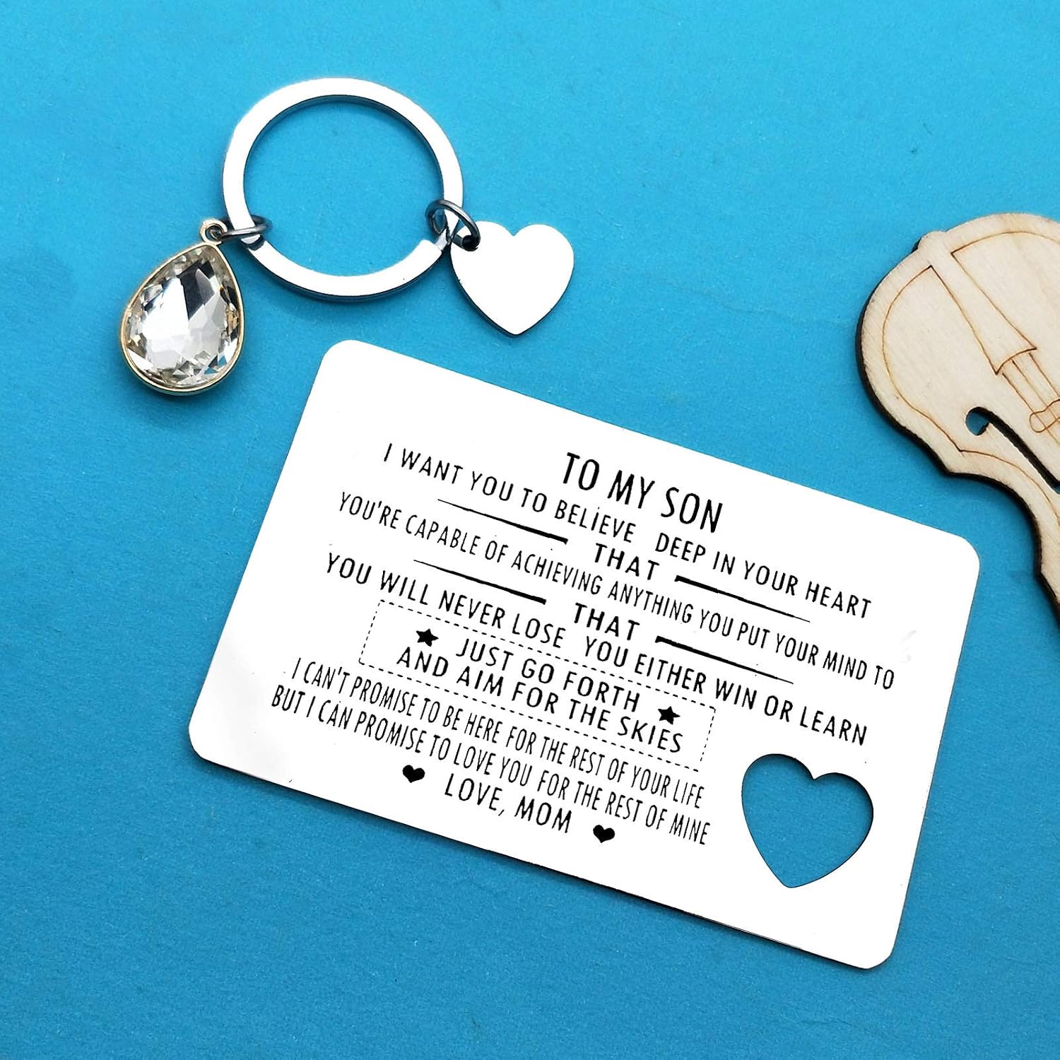 Son Gifts from Mum Engraved Wallet Insert Card for Son Graduation Gifts Inspirational Gifts for Son Christmas Birthday Gifts Encouragement Gifts for Son - Image 5