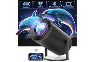 CLOKOWE Projector with WiFi and Bluetooth, 4K FHD 1080P Supported, Portable Outdoor Movie Mini Projector, Auto Keystone, Compatible with iOS/Android/HDMI/TV Stick/Windows