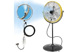FYHERBS Stainless Steel Outdoor Misting Fan Kit for a Cool Patio Party Garden Breeze.Water Mister Spray for Cooling Outdoor,Detachable Brass Misting Nozzle,26FT Misting Line + Fit to Any Outdoor Fan