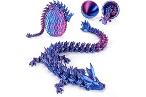 12inch 3D Printed Dragon Eggs with Dragon Inside, Articulated Crystal Drago n in Egg, Executive Fidget Desk Toys for Gifts, H