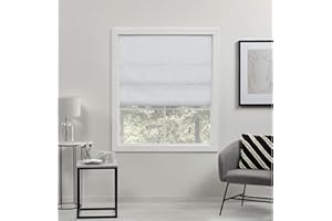 Exclusive Home Curtains Acadia 100% Blackout Polyester Roman Shade, 31"x64", White