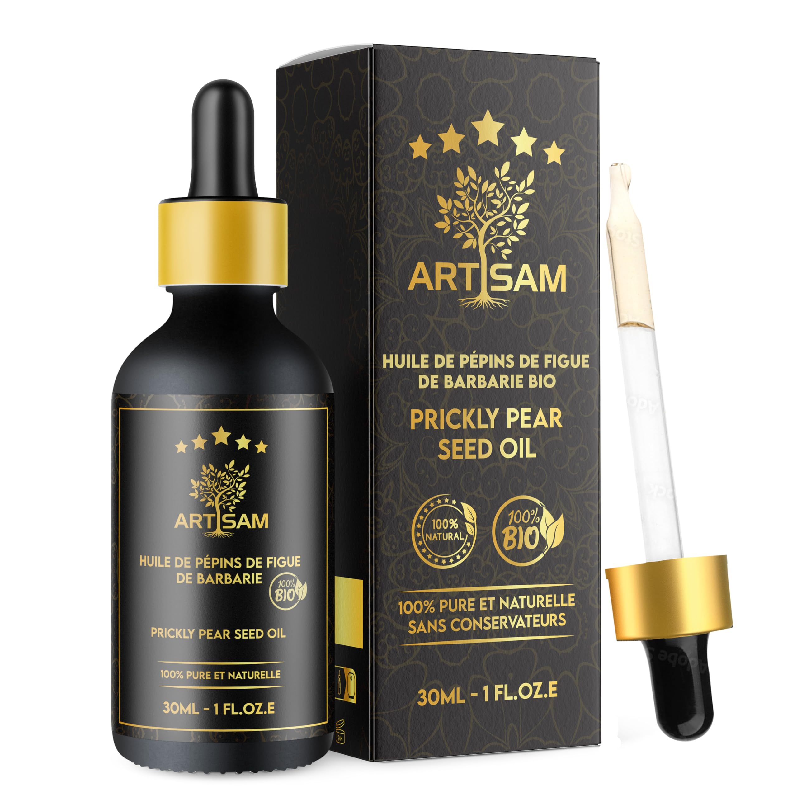 Best Anti-ageing Oil, Organic Prickly Pear Seed Oil │ Top 1 Anti-wrinkle and Concealer Treatment │ Cold-pressed, Certified 100% Pure and Natural Organic │ Extra Virgin, Vegan (30 ml) — image 1