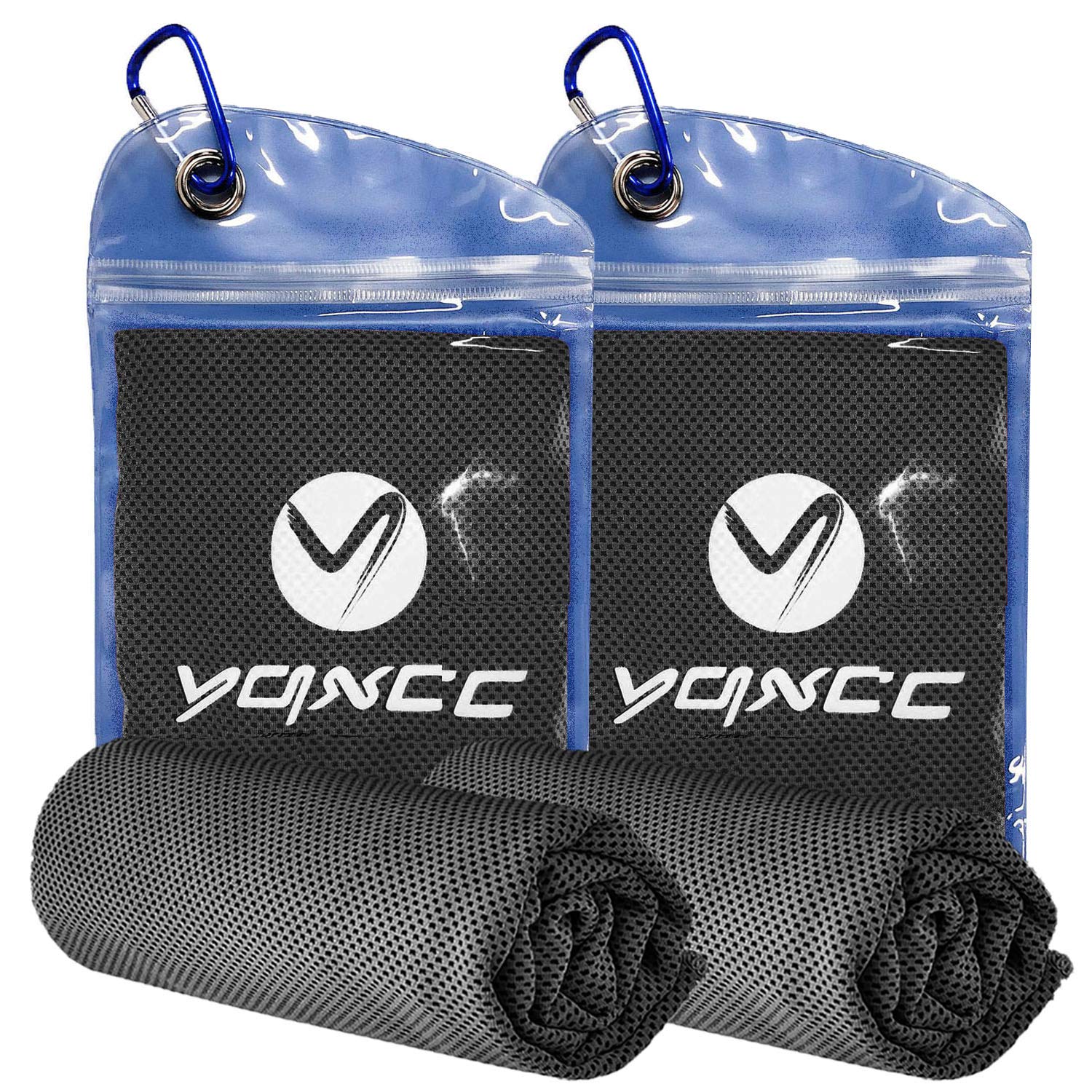YQXCC 2 Pack Cooling Towels | 120x30 cm | Cold Cool for Neck | Microfibre Soft Breathable Chilly | for Sports Yoga, Golf, Gym, Camping, Running, Workout & More Activities
