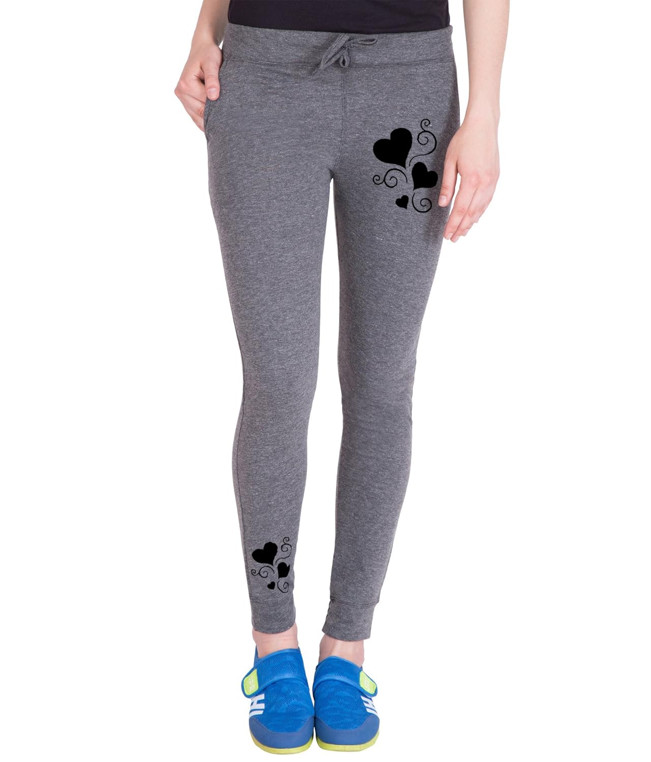 american-elm women's slim fit dark melange printed jogger for workout