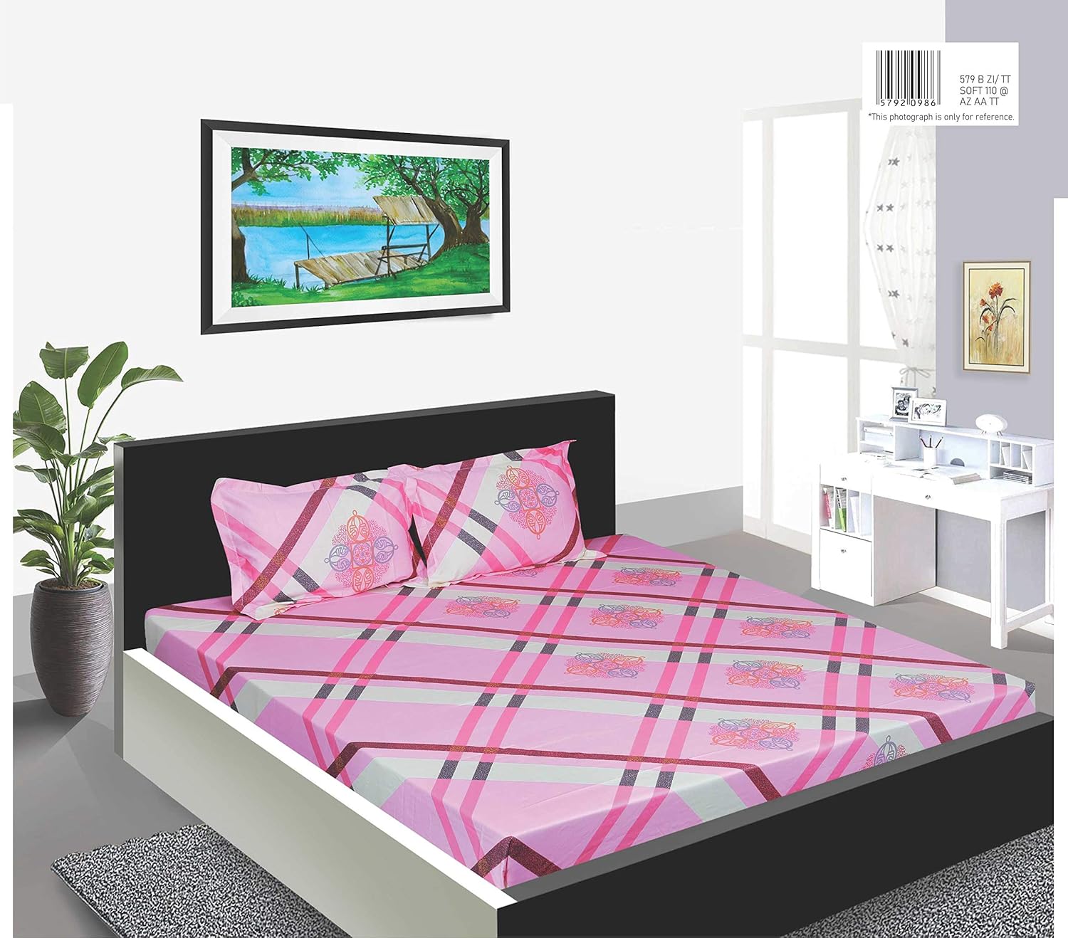 Kitex 100 Cotton Super King Size Satin Weave Bedsheet Pink Colour