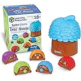 Learning Resources Spike the Fine Motor Hedgehog Sensory Tree House - 7 Pieces, Ages 18+ months Fine Motor and Sensory Toy, Toddler Educational Toys, Montessori Toys
