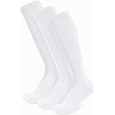 Viasox White 3 Pack Compression Socks Women & Men, Circulation Support, 12-15mmHg Neuropathy, L