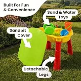 KandyToys Sand and Water Table with Lid and Accessories 50x43x37cm view 3