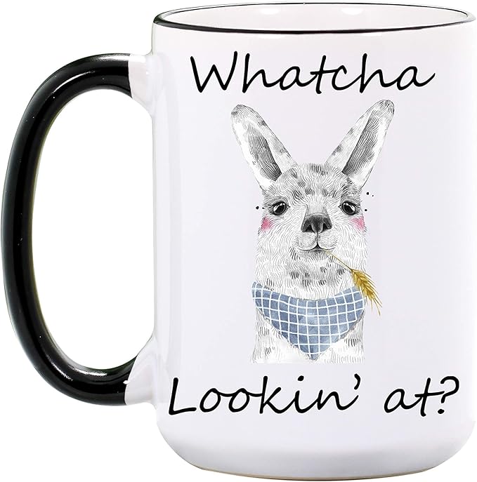 Alpaca Mug Large 15 oz or 11 oz Ceramic Cup Llama Mug
