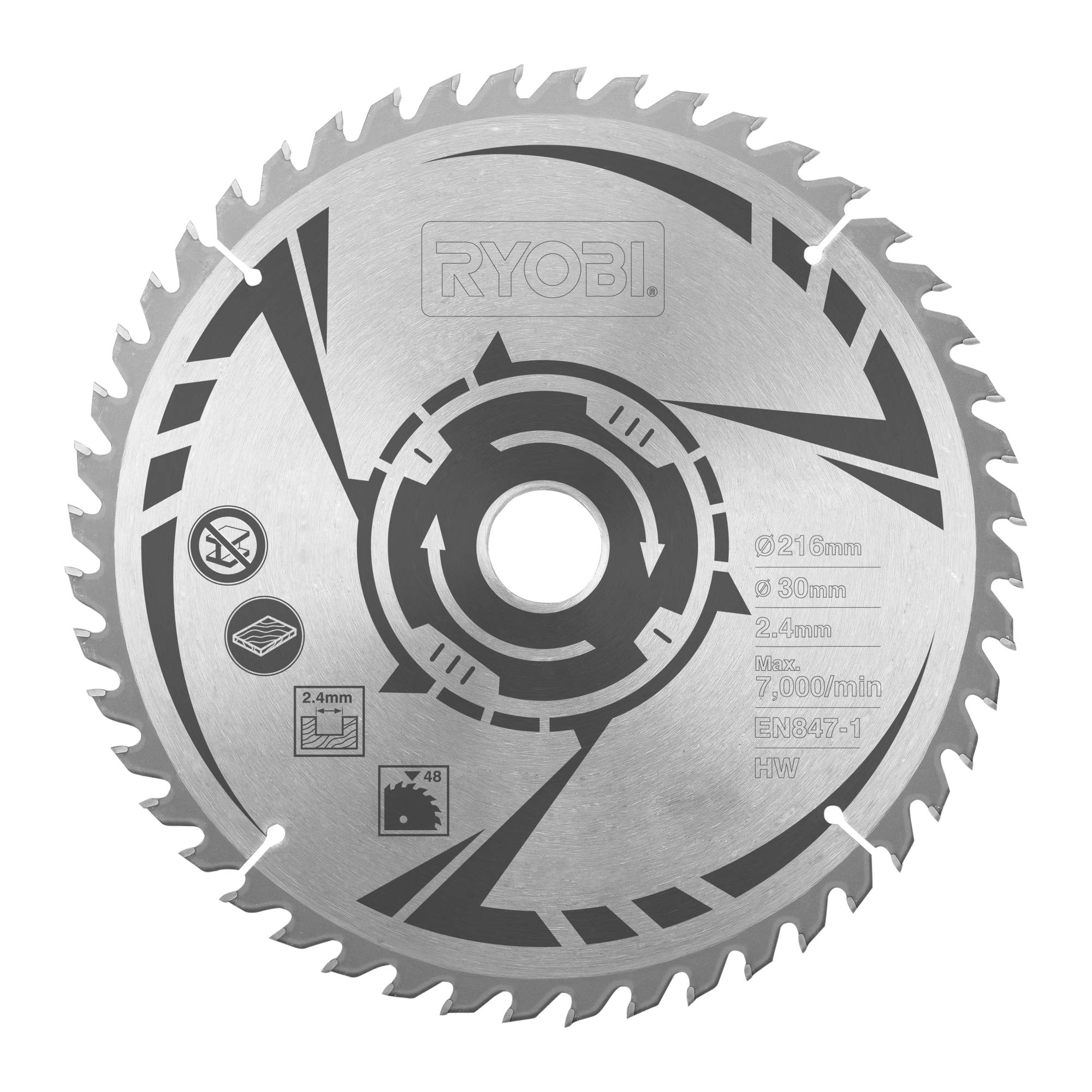 Ryobi SB216T48A1 48 Tooth TCT Mitre Saw Blade, 216 mm