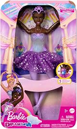 Barbie Dreamtopia Twinkle Lights Ballerina Doll Brunette Hair Light-Up Feature view 6