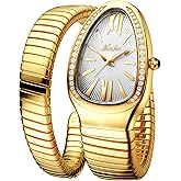 MASTOP Snake Face Watch for Women 5.9-7.1in Snake Shape Face Women Watches Ladies Watches Waterproof Steel Dainty Dress Female Wrist Watches Relogio Feminino